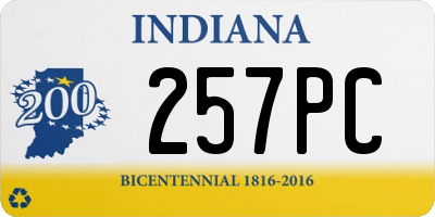 IN license plate 257PC