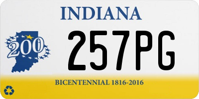 IN license plate 257PG