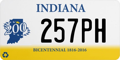 IN license plate 257PH