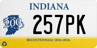 IN license plate 257PK