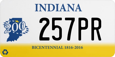 IN license plate 257PR