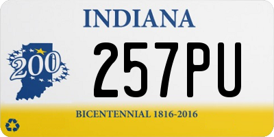 IN license plate 257PU