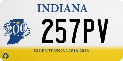 IN license plate 257PV