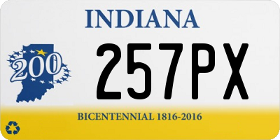 IN license plate 257PX