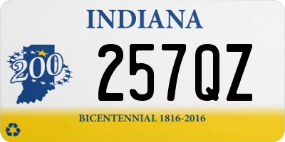 IN license plate 257QZ