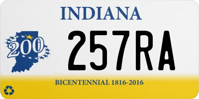 IN license plate 257RA