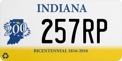 IN license plate 257RP