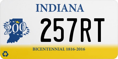 IN license plate 257RT