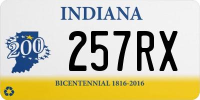 IN license plate 257RX