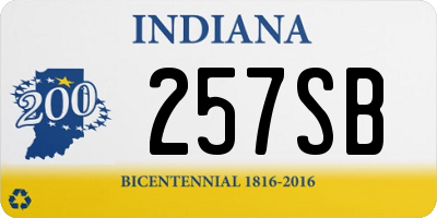 IN license plate 257SB