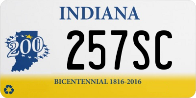 IN license plate 257SC