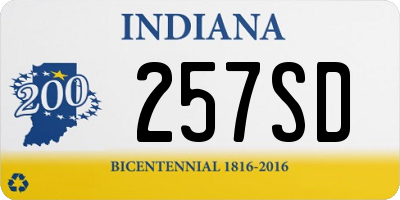 IN license plate 257SD