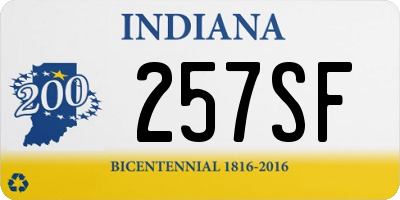 IN license plate 257SF