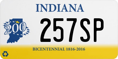 IN license plate 257SP