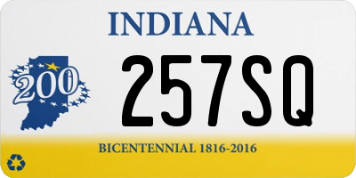 IN license plate 257SQ