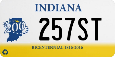 IN license plate 257ST