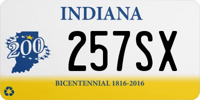 IN license plate 257SX