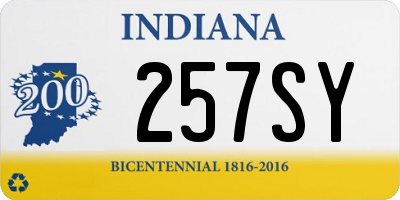 IN license plate 257SY