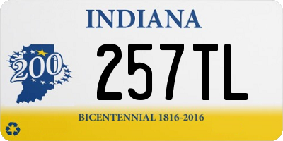 IN license plate 257TL