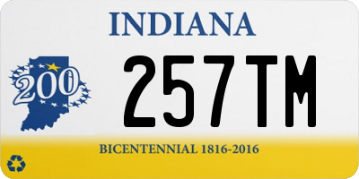 IN license plate 257TM