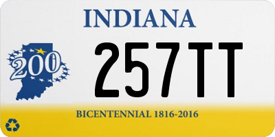 IN license plate 257TT