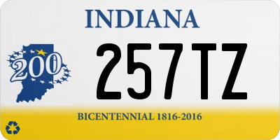 IN license plate 257TZ