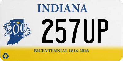 IN license plate 257UP