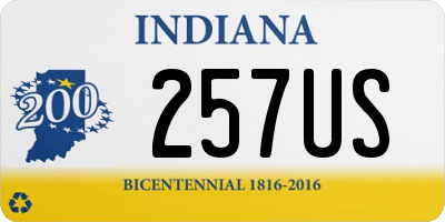 IN license plate 257US