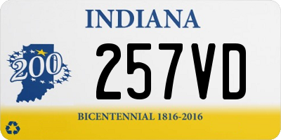 IN license plate 257VD