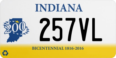 IN license plate 257VL