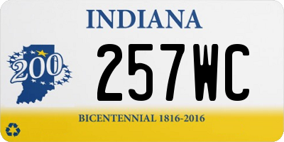 IN license plate 257WC