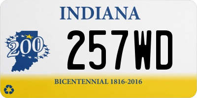 IN license plate 257WD