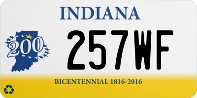 IN license plate 257WF