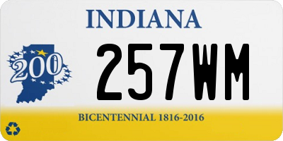 IN license plate 257WM