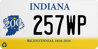IN license plate 257WP