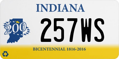 IN license plate 257WS