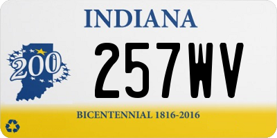 IN license plate 257WV