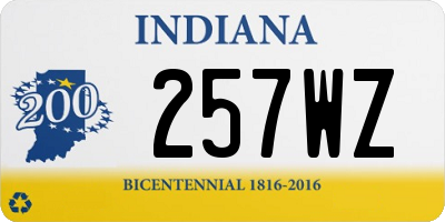 IN license plate 257WZ