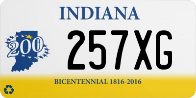 IN license plate 257XG