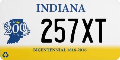 IN license plate 257XT