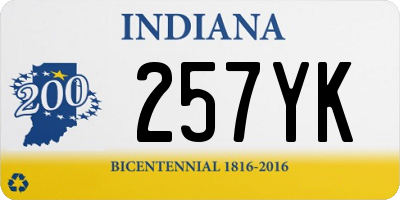 IN license plate 257YK