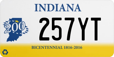 IN license plate 257YT