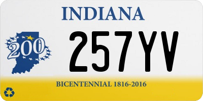 IN license plate 257YV