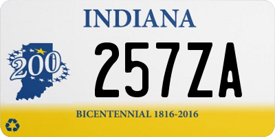 IN license plate 257ZA