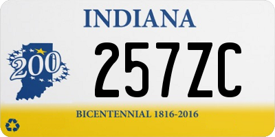 IN license plate 257ZC