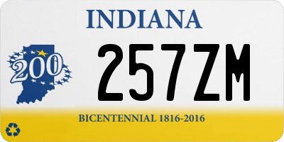 IN license plate 257ZM