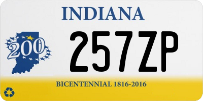 IN license plate 257ZP