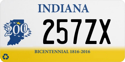 IN license plate 257ZX