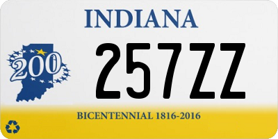 IN license plate 257ZZ