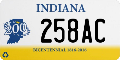 IN license plate 258AC